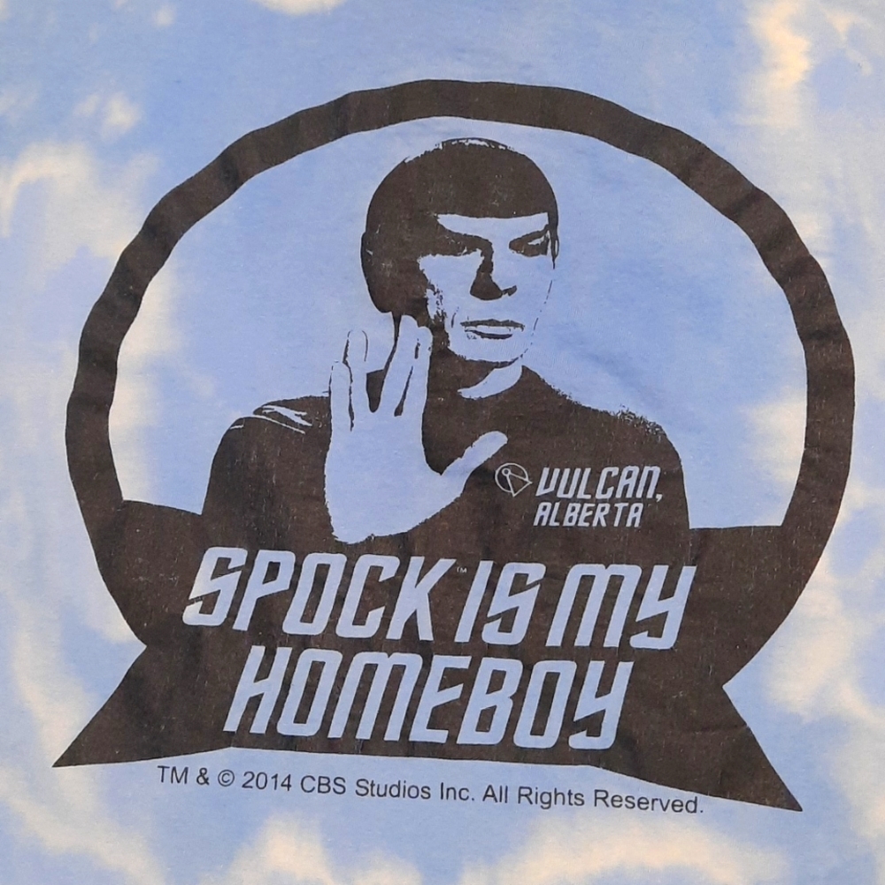 Star Trek Funny Blue and White Tie Dye Short Sleeve T-shirt